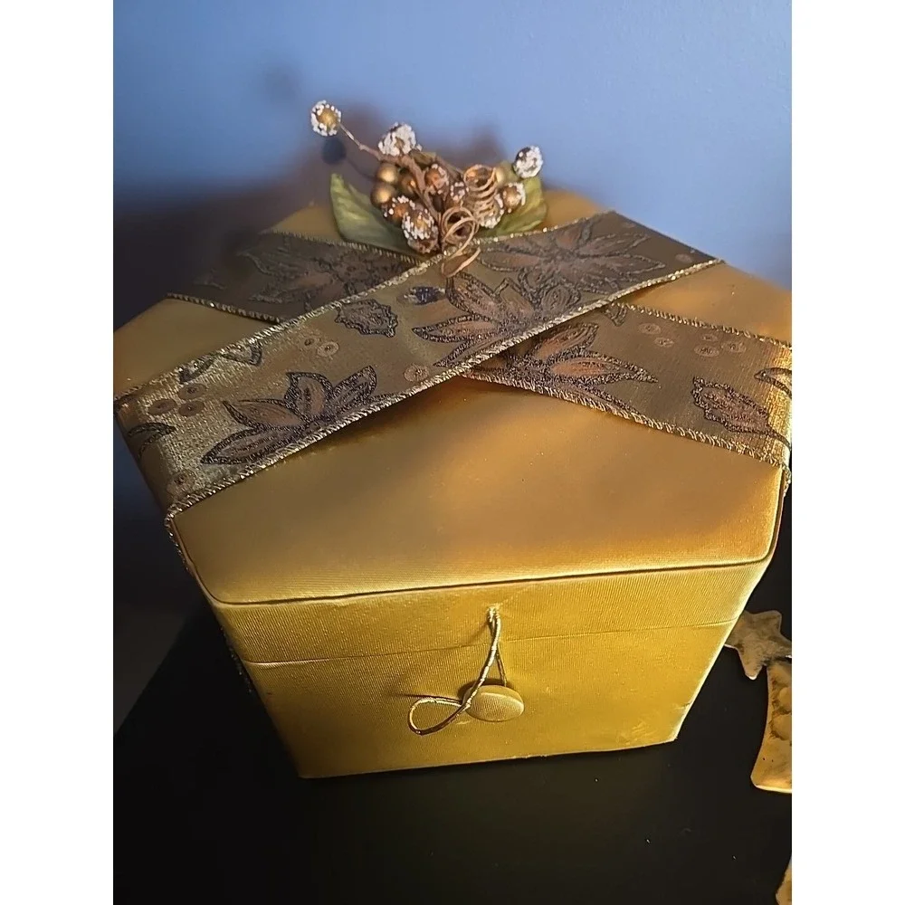 Christmas lot Wired Basket Golden gift box Sign Angel Snowman Bow Christmas Tree